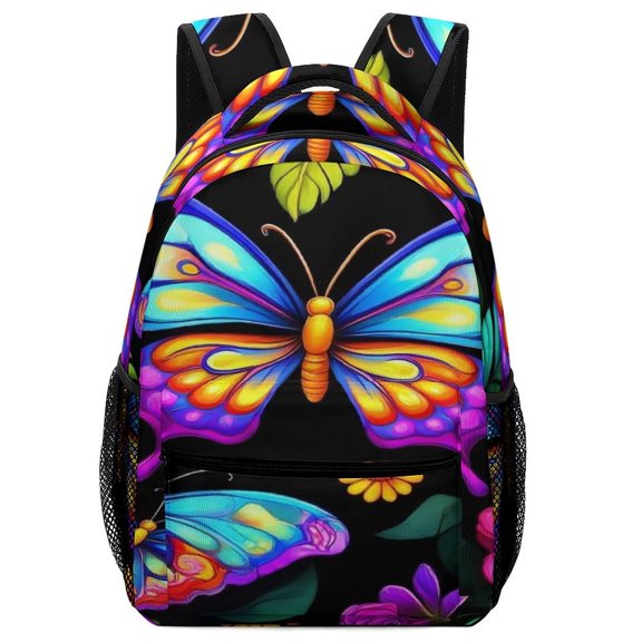 Dreamy Purple Butterfly Pattern (4)-2 Backpack Fashion Durable Business Daypack for Men Women Laptop Canvas Bags