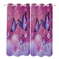thumbnail image 1 of Dreamy Purple Butterfly Pattern (40)-2 2 Panels Blackout Curtains for Bedroom Living Room Drapes Kitchen Room Window Blackout Curtain Grommet, 1 of 6