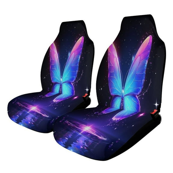 Dreamy Purple Butterfly Pattern (48)-1 Car Seat Covers Car Accessories Pack of 2 Universal Front Seat Protective Cover