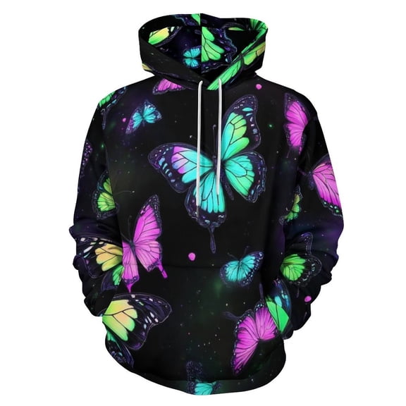 Dreamy Purple Butterfly Pattern (61)-1 3D Print Hoodie Men Women Autumn Thin Pullover Sweatshirt Vintage Streetwear Tops