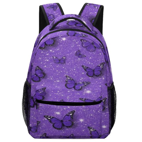 Dreamy Purple Butterfly Pattern (62)-1 Backpack Durable Laptop Canvas BagsBusiness Daypack for Men Women