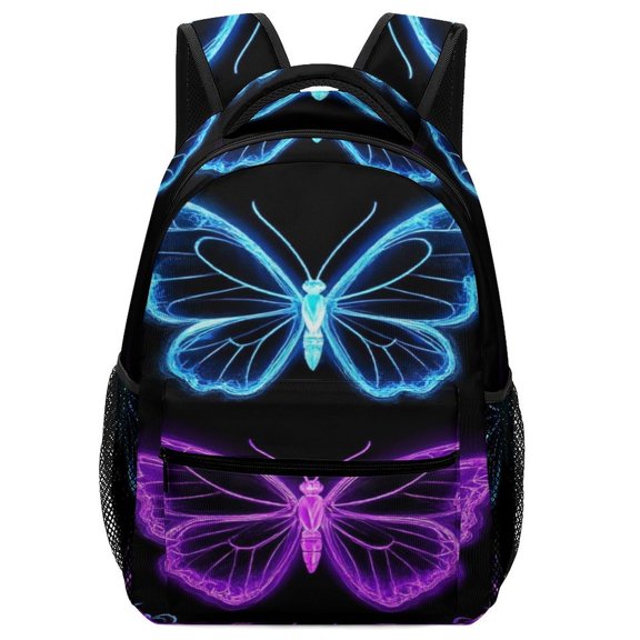 Dreamy Purple Butterfly Pattern (69)-2 Backpack for Business Daypack College Canvas Bags Durable
