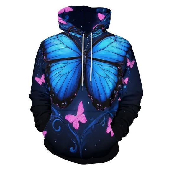 Dreamy Purple Butterfly Pattern (7)-1 3D Print Hoodie Men Women Autumn Thin Pullover Sweatshirt Vintage Streetwear Tops