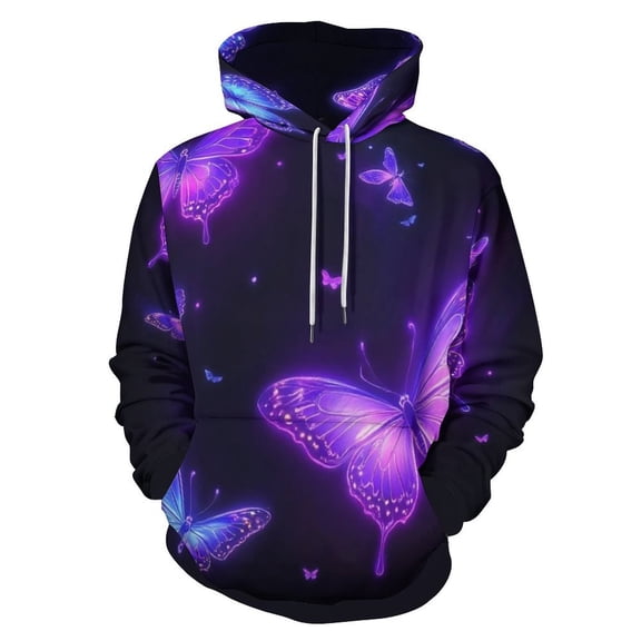 Dreamy Purple Butterfly Pattern (82)-2 3D Print Hoodie Men Women Autumn Thin Pullover Sweatshirt Vintage Streetwear Tops