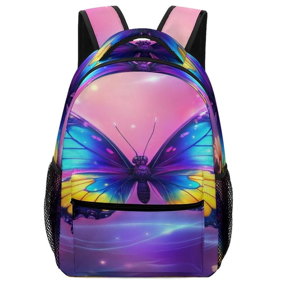 Dreamy Purple Butterfly Pattern (95)-2 Backpack for Business Daypack College Canvas Bags Durable