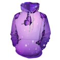 thumbnail image 1 of Dreamy Purple Butterfly Pattern Men's Women Vintage 3D Hooded Sweatshirt - All-Season Loose Fit Streetwear, 1 of 6