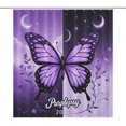 thumbnail image 1 of Dreamy Purple Butterfly Pattern Shower Curtain Modern Home Bathroom Bathtub Decor Waterproof Fabric with Hooks, 1 of 6