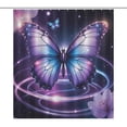 thumbnail image 1 of Dreamy Purple Butterfly Pattern Shower Curtain Ornament Bathroom Curtains with Fabric Bathroom Decor, 1 of 6