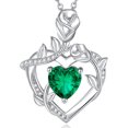 thumbnail image 1 of Dreamy Rose Birthstone Necklace for Women Sterling Silver Rose Flower Heart Necklace Fine Jewelry Anniversary Birthday Gifts for Women Wife Mom Her, Length: 18"+2", 1 of 6
