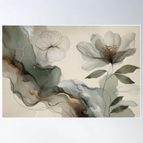 Dreamy Sage Garden Poster Wall Art, Modern Wall Decor For Living Room Bedroom, 8x12 UNFRAMED
