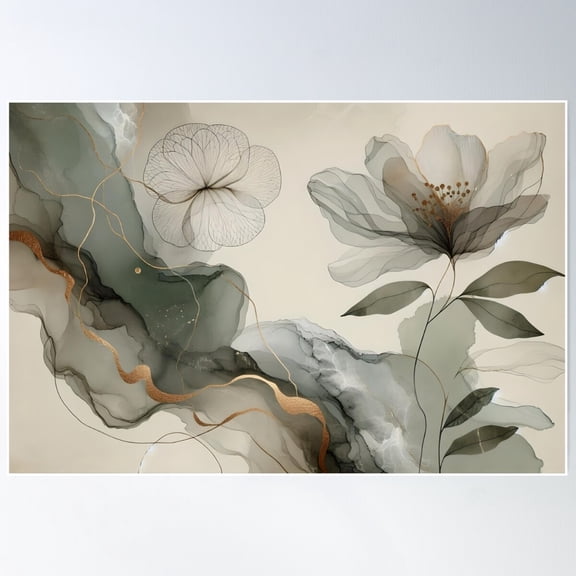 Dreamy Sage Garden Poster Wall Art, Modern Wall Decor For Living Room Bedroom, 8x12 UNFRAMED