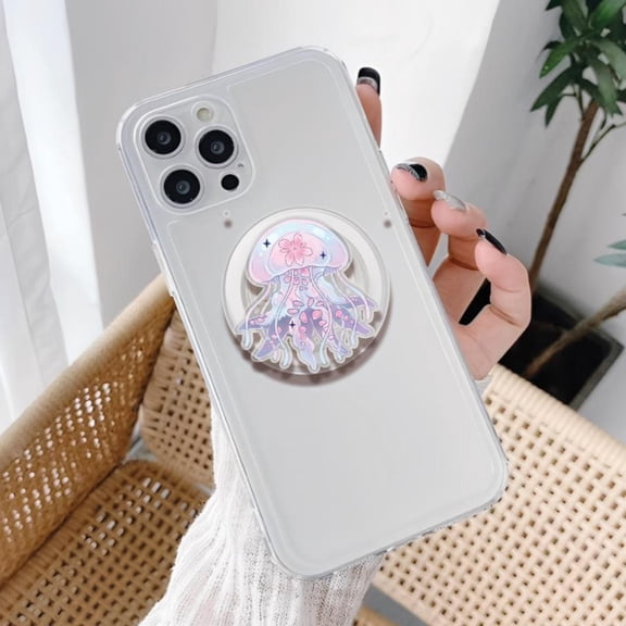 Dreamy Sea Creature Magsafe Phone Grip: Ocean Jellyfish Hand Holder, Kawaii Jellyfish Accessory