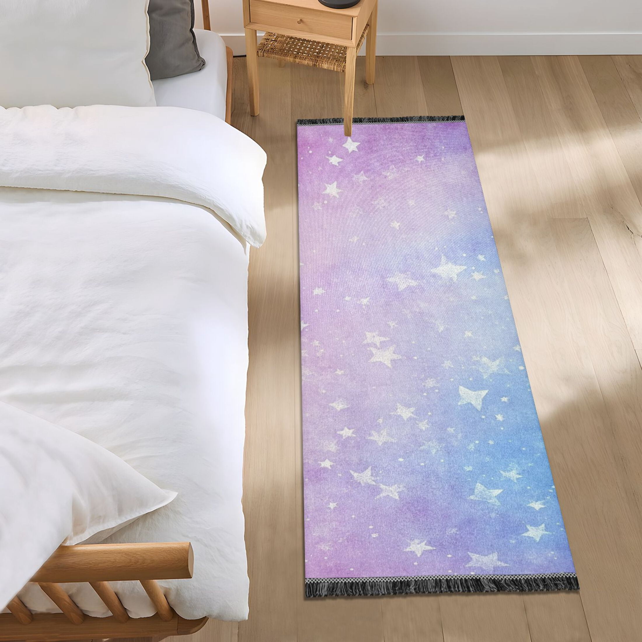 Dreamy Area Rug Dreamy Sky with Many Stars Bedside Runner Rug 2'x 6' Non Slip Carpet ...