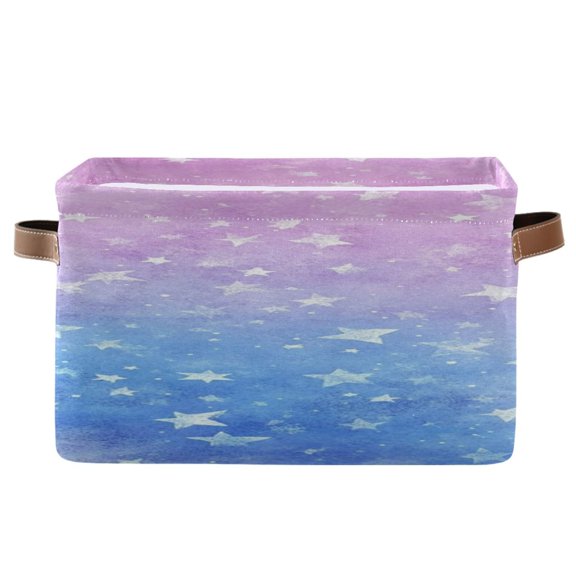 Dreamy Sky with Many Stars Square Storage Bins with Handles Collapsible Containing Box 1 Pack