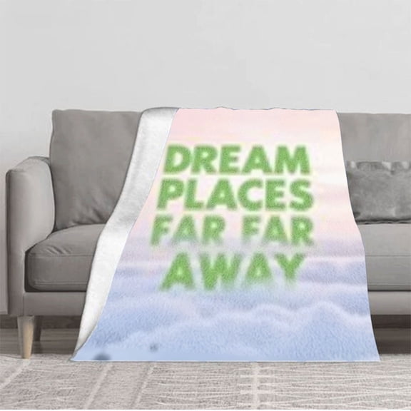 Dreamy Soft Flannel Blanket - Cozy Warmth for Sofa Travel & Bed - Ethereal Cloud Pattern for Serene Relaxation