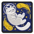 thumbnail image 1 of Dreamy Space Cat Applique Multi-Color Embroidered Iron-On Patch - 3 Inch Medium, 1 of 5