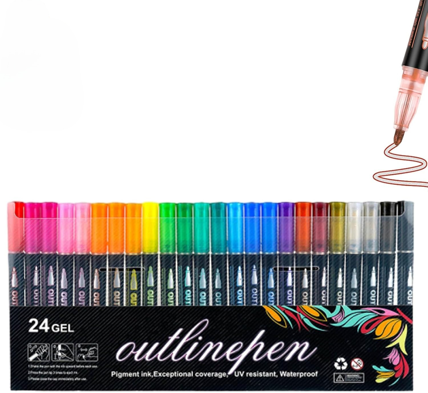 Dreamy Sparkle Dual-Line Contour Pens, Metallic Glitter & Shimmer ...