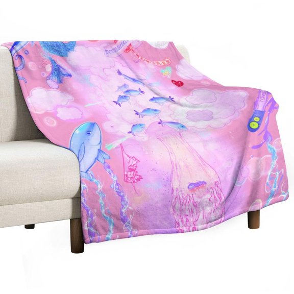 Dreamy Underwater Fantasy Throw Blanket Warm Microfiber Flannel Bedroom Decor Blankets For Beds