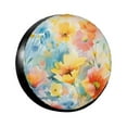 Dreamy Watercolor Painting of Flowers tire cover wheel protector