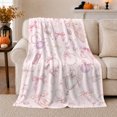 thumbnail image 1 of Dreamy Y2K Pink Bows Pearls Fantasy Bedroom, Mystical Pet Portrait Pattern, Warm Flannel Blanket for Living Room and Reading Nook, Cat Lovers autumn celebration Gift, Pet Lover Home Decor, 1 of 9