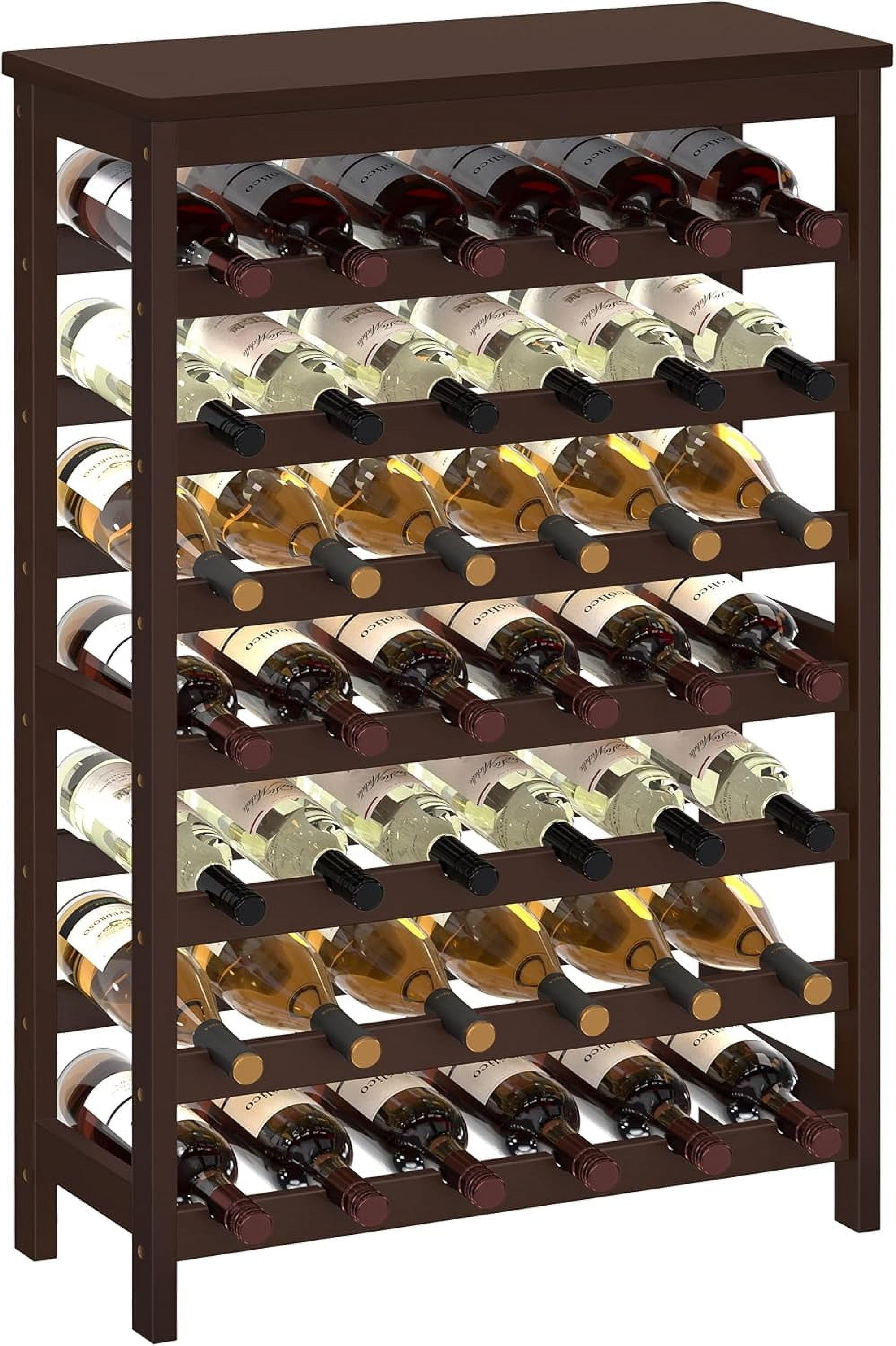 Wine Bar Cabinet,Freestanding Wine Rack With Glass Holder And Storage Shelves For Bar, Kitchen, Dining Room And Living Room - View #4