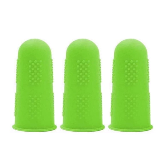 DreamyJuly 6pcs Silicone Finger Guard and Protector, Anti-Cut Anti-Slip Finger Cots and Sleeves Cover for Kitchen Cooking and Crafting - Heat Resistant and Washable Gloves, Green