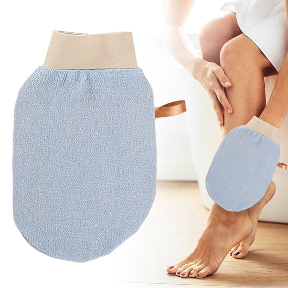 DreamyJuly Exfoliating Glove for Smooth Skin, Deep Glow Body Scrub Mitt, Spa Quality Exfoliation, Blue