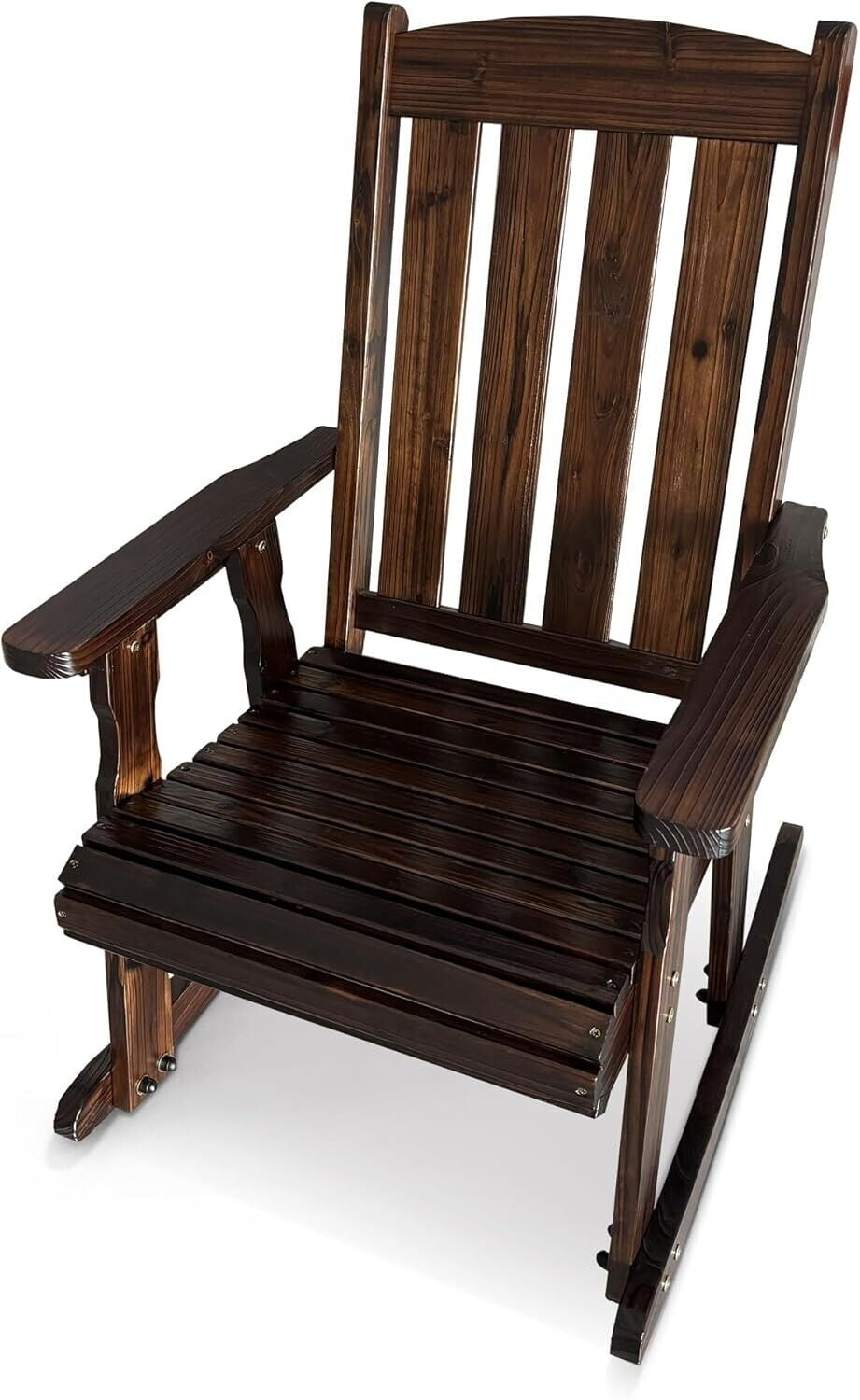 DreamyTrendy Wooden Rocking Chair with Comfortable Backrest Inclination ...