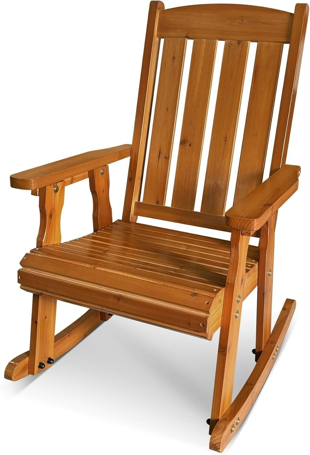 DreamyTrendy Wooden Rocking Chair with Comfortable Backrest Inclination ...