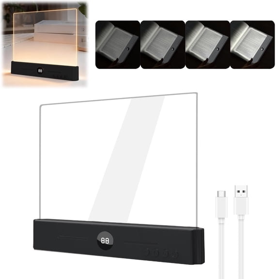 Dreamyjuly Rechargeable Led Book Light with Clip, 3 Color Modes and Timer, Dimmable Reading Lamp for Bed, Anti-Glare Panel Light for Night Readers, Black