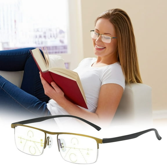 Dreamyjulymultifocal Reading Glasses Multifocal 100 Degree Bronze Gold C