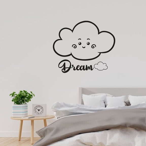 Drean - Daily Life Reminder Motivation In Life Cute Smiling Happy Cloud Cute Cloud Design Vinyl Wall Sticker Wall Art Wall Decal Boys Girls Kids Room Design Bedroom Home Decoration Size (8x10 inch)