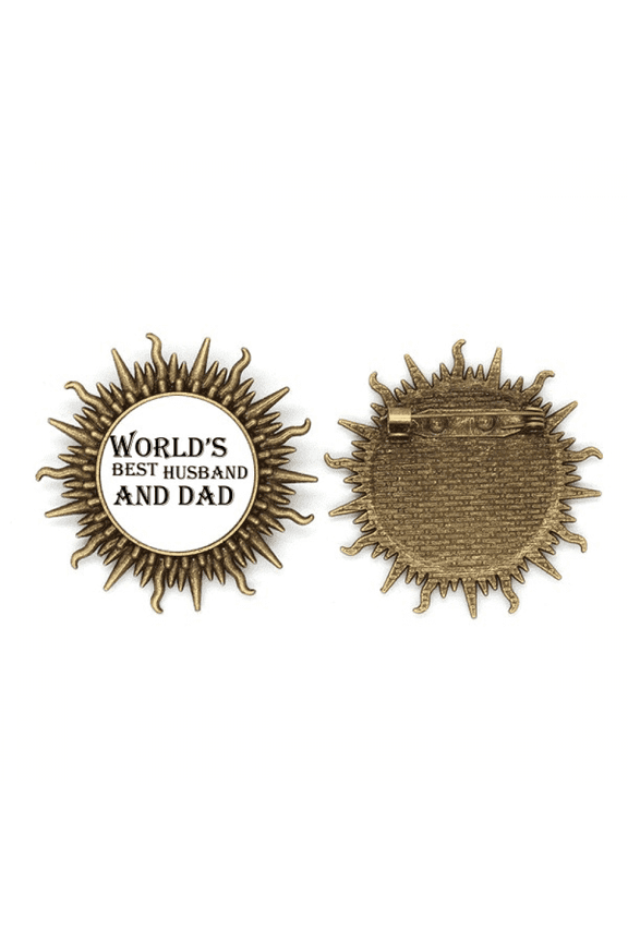Dreang World's Best Dad and Husband Quote Metall Sonne Brosche Haken Pin