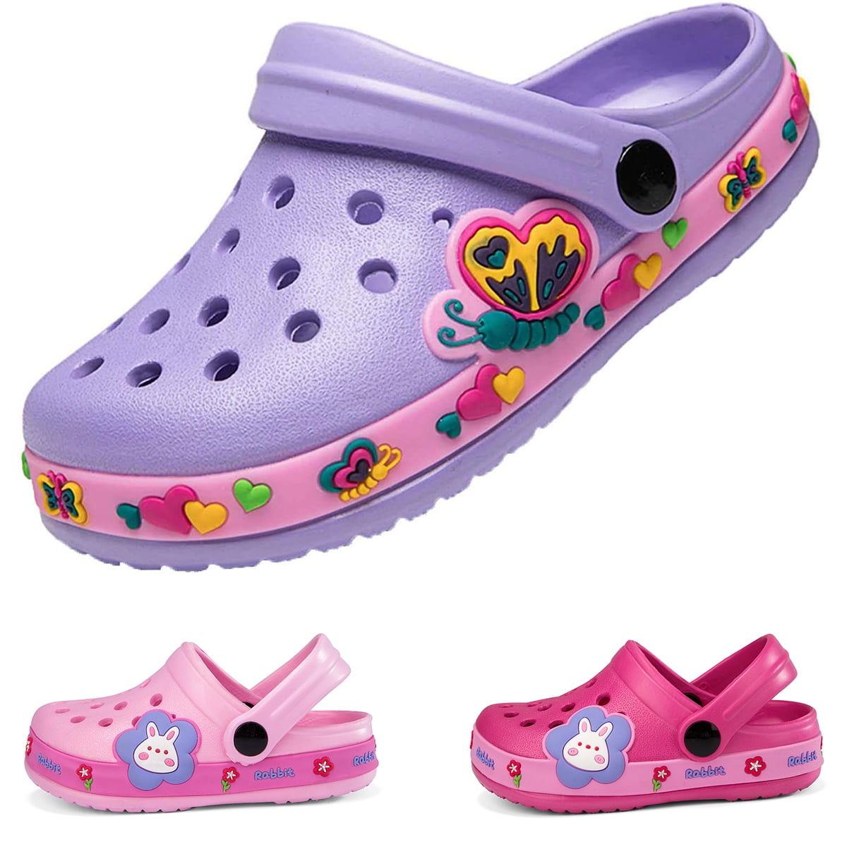 Drecage Kids Garden Clogs Toddler NonSlip Cartoon Clogs Boys Girls