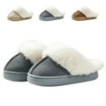 thumbnail image 1 of Drecage Kids Slippers Boys Girls Fuzzy House Slippers Soft Warm Bedroom Shoes, 1 of 6
