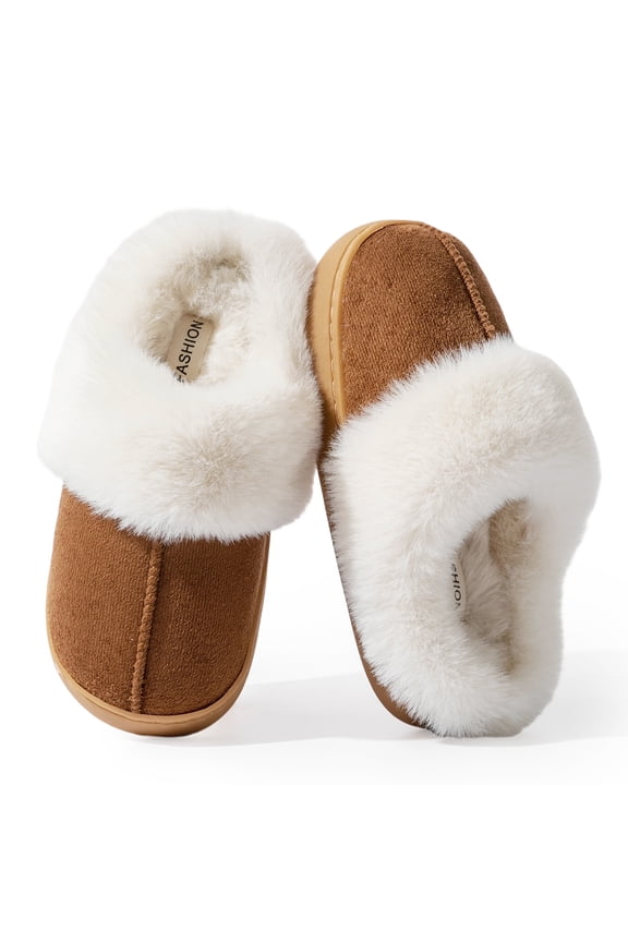 Kids Slippers Boys Girls Fuzzy House Slippers Soft Warm Bedroom Shoes