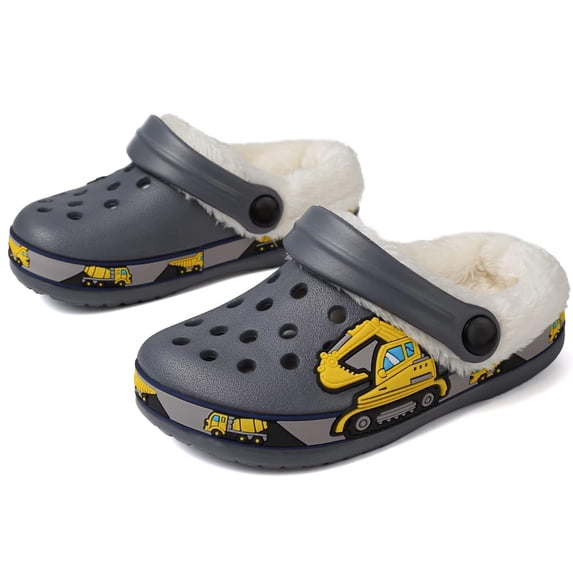 Drecage Little Kids Lined Clogs Toddler Winter Garden Shoes Bedroom House Slippers
