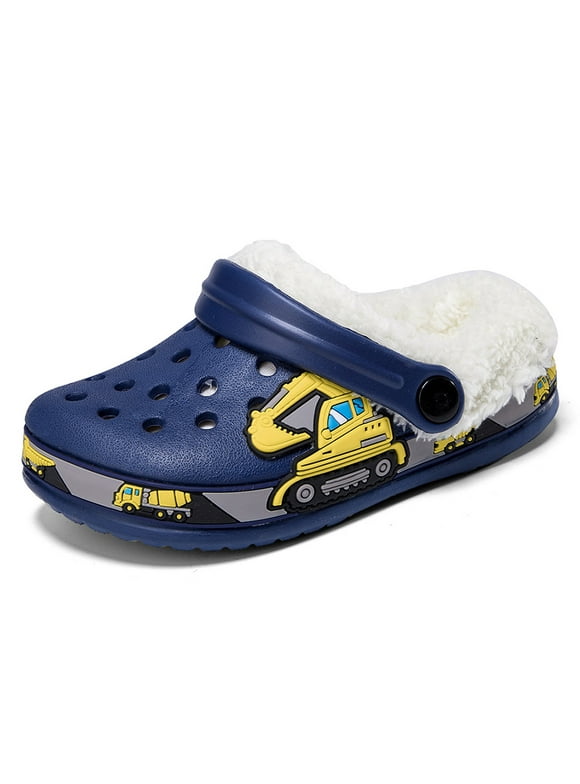 Little Kids Lined Clogs Toddler Winter Garden Shoes Bedroom House Slippers