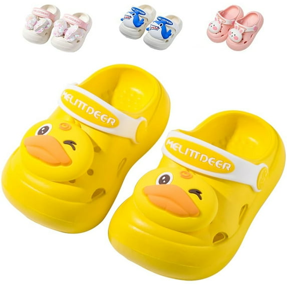 Drecage Toddler Boys Girls Cute Duck Clogs Kids Lightweight Garden Clogs Summer Beach Pool Sandals