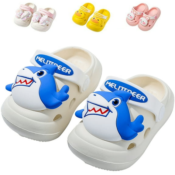 Drecage Toddler Boys Girls Cute Shark Clogs Kids Lightweight Garden Clogs Summer Beach Pool Sandals