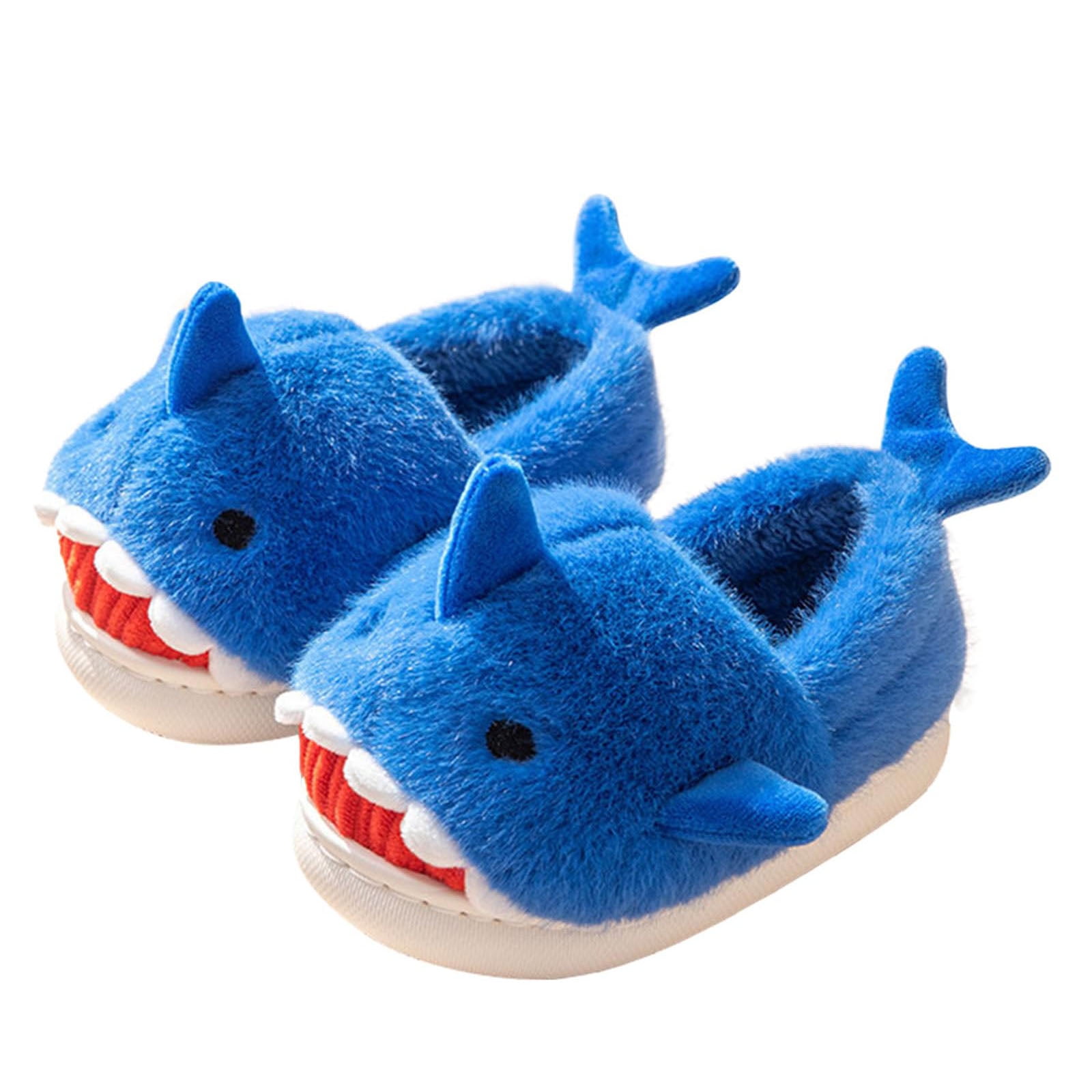Drecage Toddler Boys Girls Cute Shark Slippers Kids NonSlip Fuzzy