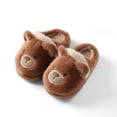 thumbnail image 1 of Drecage Toddler Kids Cute Bear Slippers Boys Girls Winter Warm Fuzzy Bedroom House Shoes, 1 of 5