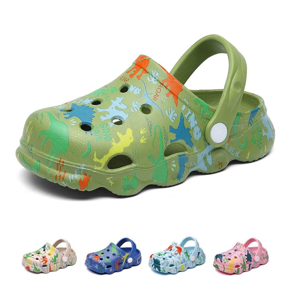 Drecage Toddler Boys Girls Dinosaur Clogs, Kids Slipon Garden Shoes