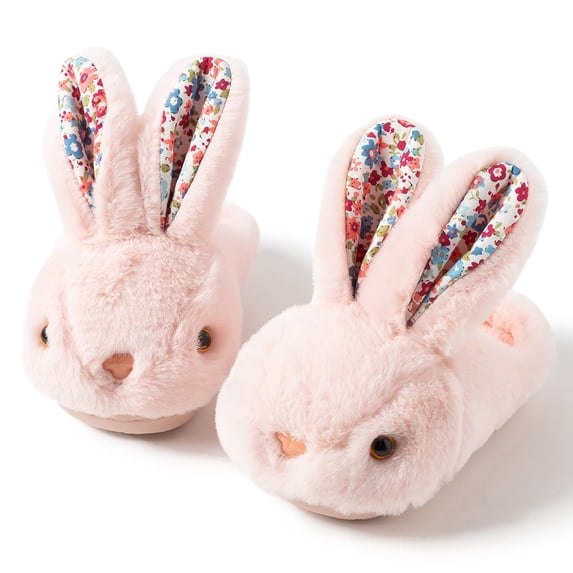 Drecage Toddler Boys Girls Slippers Kids Cute Bunny Plush Slippers Winter Warm House Shoes