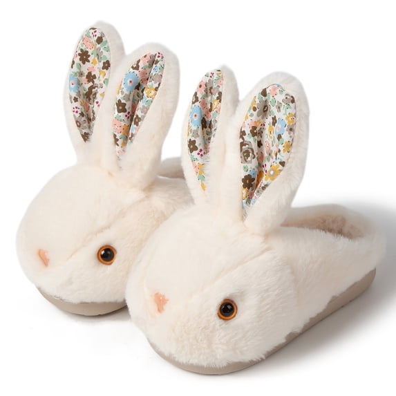 Drecage Toddler Boys Girls Slippers Kids Cute Bunny Plush Slippers Winter Warm House Shoes