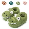 thumbnail image 1 of Drecage Toddler Kids Cute Dinosaur Slippers Boys Girls Winter Warm Fuzzy Bedroom House Shoes, 1 of 7