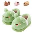 thumbnail image 1 of Drecage Toddler Kids Cute Frog Slippers Boys Girls Winter Warm Fuzzy Bedroom House Shoes, 1 of 6