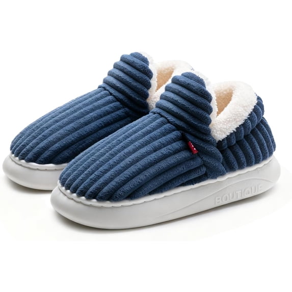 Drecage Womens Fuzzy Slippers Mens, Fleece Lined House Slipper for Ladies, Extra Plush Warm Indoor Outdoor Slippers with Heel Cover & Anti-slip Sole, Cozy Memory Foam Home Shoes