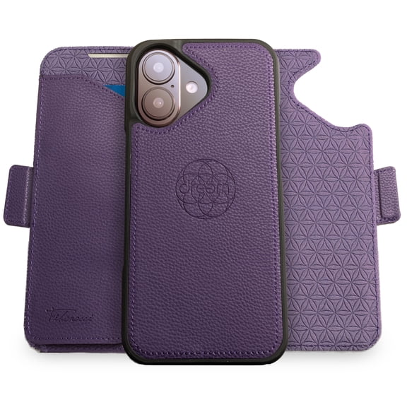 Dreem for iPhone 17 Case Wallet, Revolutionary Phone Stand, Vegan Leather, MagSafe-Fit, Magnetic Detachable Flip Cover, RFID Blocking Card Holder, Gift-Box [Fibonacci:Purple]