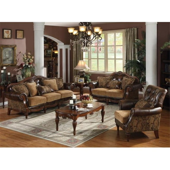 Dreena Bonded Leather Sofa - Brown - 93in.L x 37in.D x 42in.H